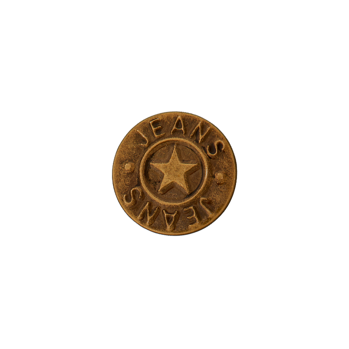 Metal jeans button Star 18mm gold