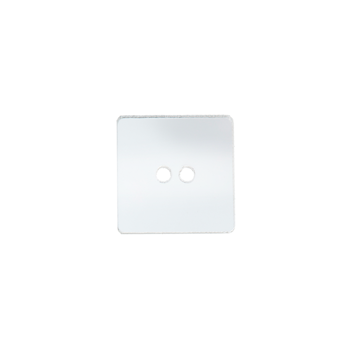 Pol. two-hole button mirror 14mm white