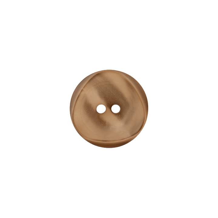 Polyester button 2-holes, 15mm, light brown