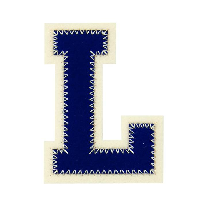 Appliqué Letter L, blue/ecru