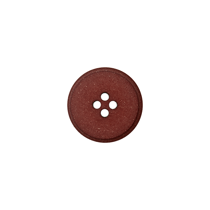 Пуговица из переработанного полиэстера, с 4 отверстиями, 18мм, коричневый, темный цвет