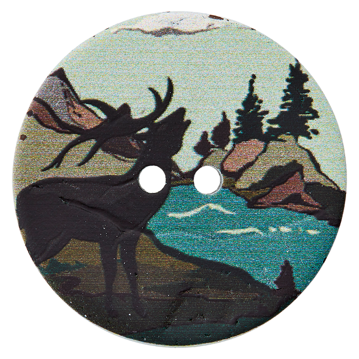 Coconut two-hole button Deer