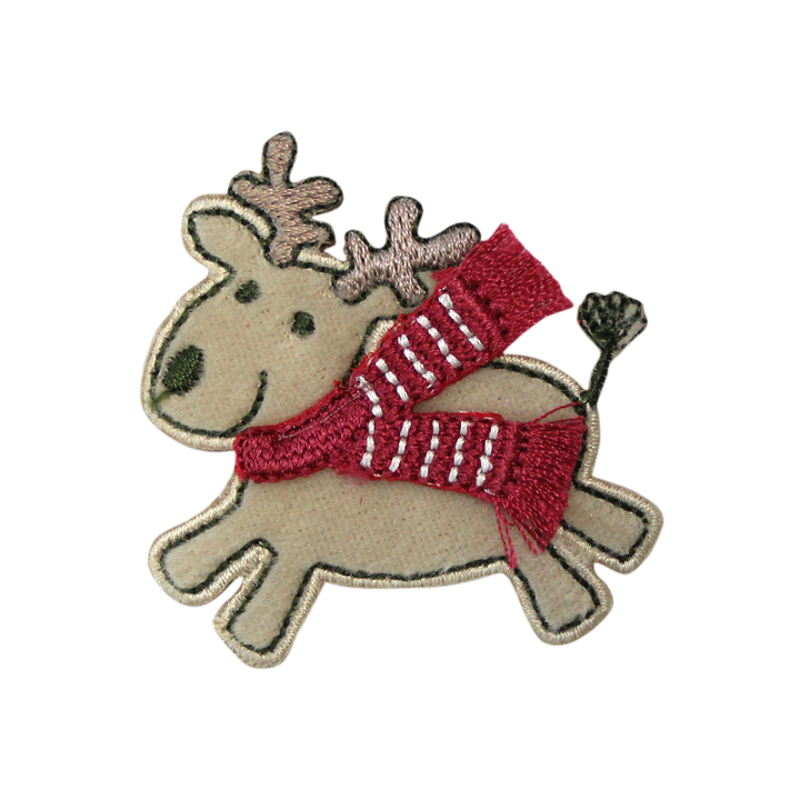 Appliqué Reindeer with scarf beige