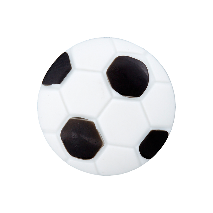 Polyester button Football 18mm white