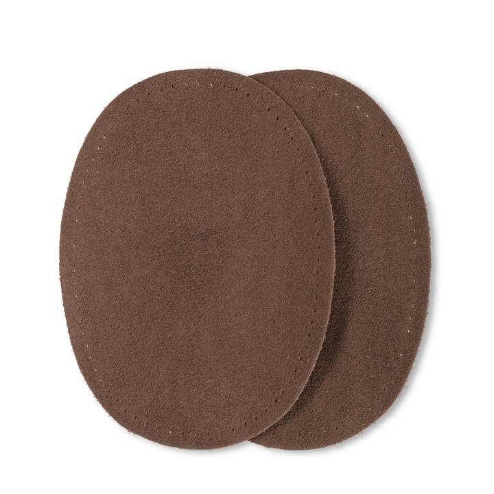 Patches velour imitation leather, iron-on, 10 x 14cm, mid-brown