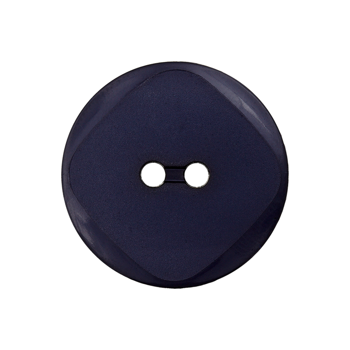 Polyester two-hole button 12mm blue