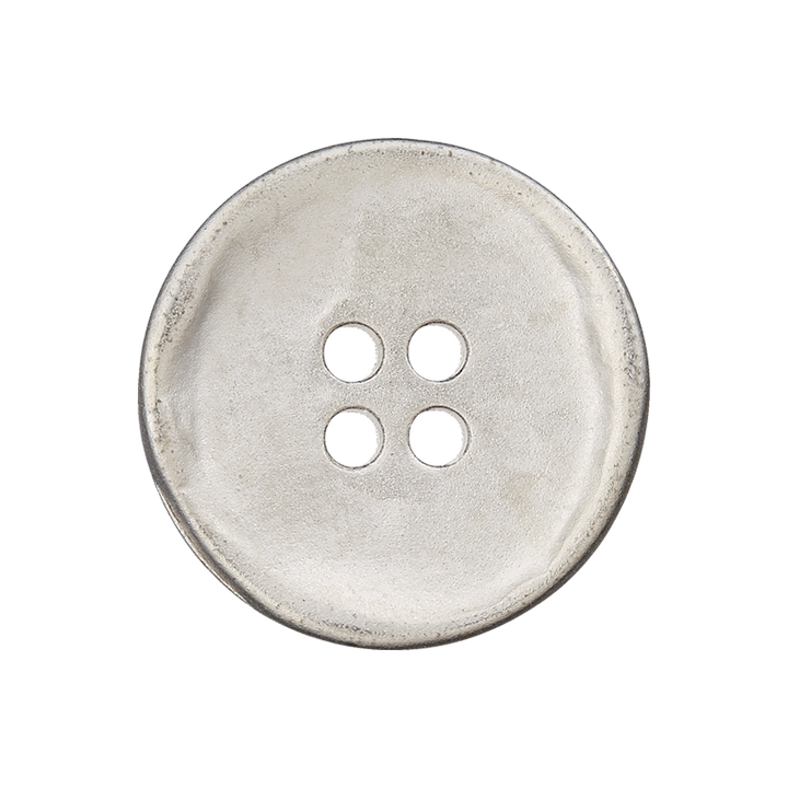 Metallknopf 4-Loch, 15mm, silber