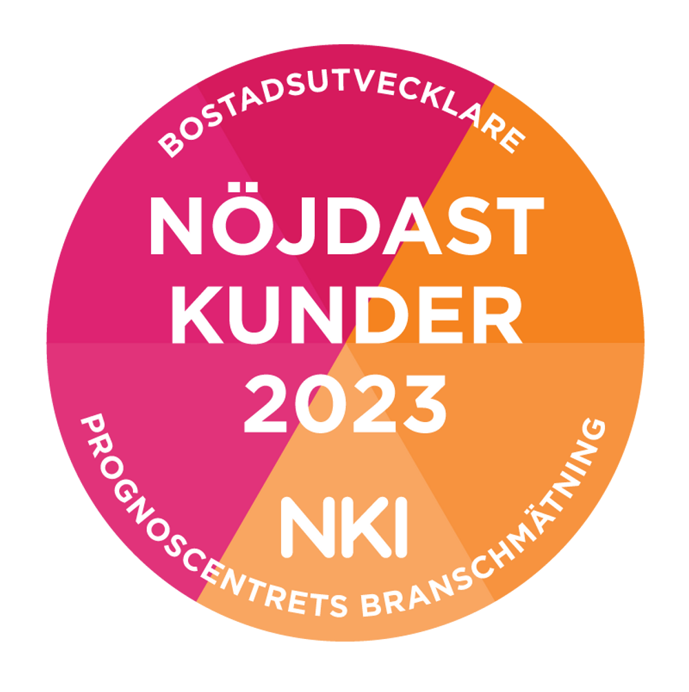 NKI-emblem Årets nöjdaste kunder 2023 bostadsutvecklare