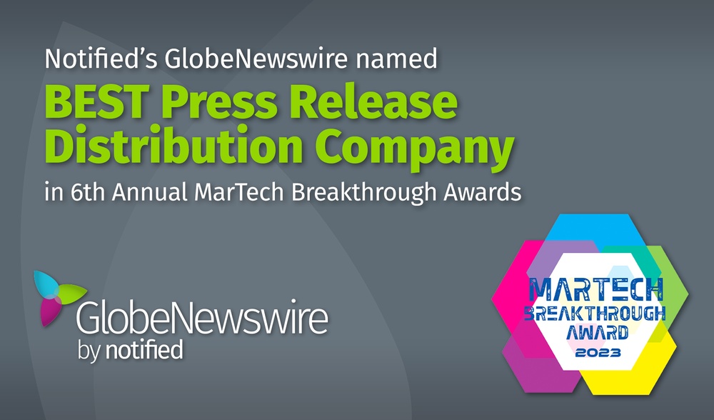 Notified's GlobeNewswire named Best Press Release Distribution Company
