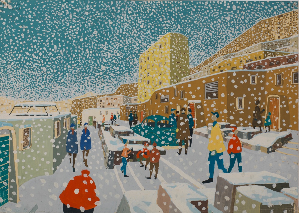 Ralph Erskine, architect
Lars Harald Westman, Illustrator
Arctic Town, 1958
Gouache on paper
ArkDes Collections
