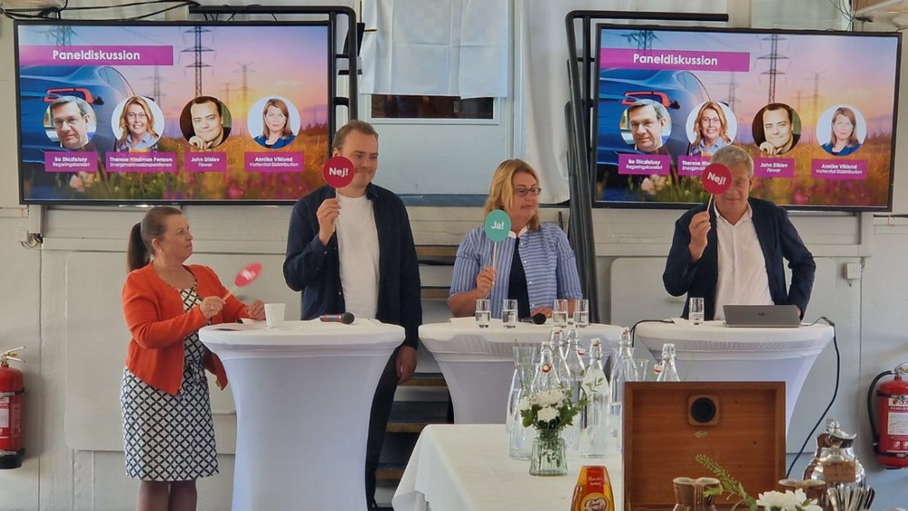 Panel på Power Circles seminarium om flexibilitet. Annika Viklund, John Diklev, Therese Hindman Persson och Bo Diczfalusy.