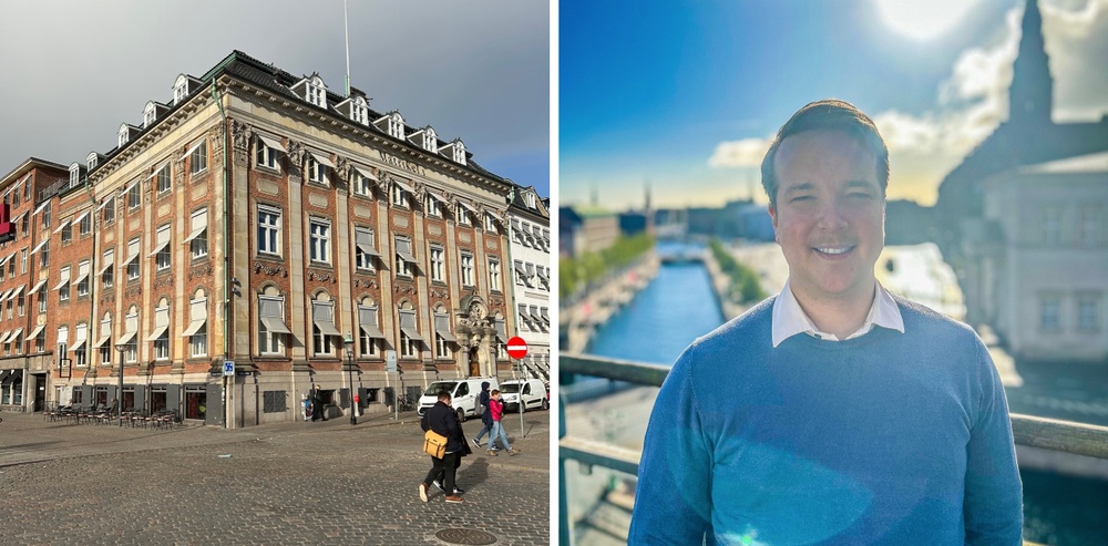 Det nye kontor i København og Linus Bergström, salgschef for det danske marked. 