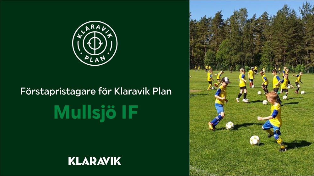 Mullsjö IF är vinnaren av Klaravik Plan. Med sponsringen på 50 000 kronor ska fotbollsskolan 2023 göras kostnadsfri. 