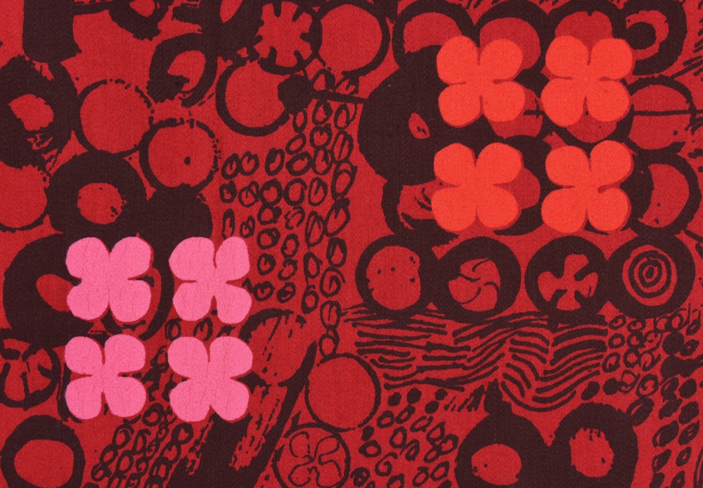 Sven Fristedts mönster "Titta på" från 1966 (närbild). Foto: Nelly Hercberg, Kulturen. Detta mönster kommer i nytryck i samband med utställningen. 