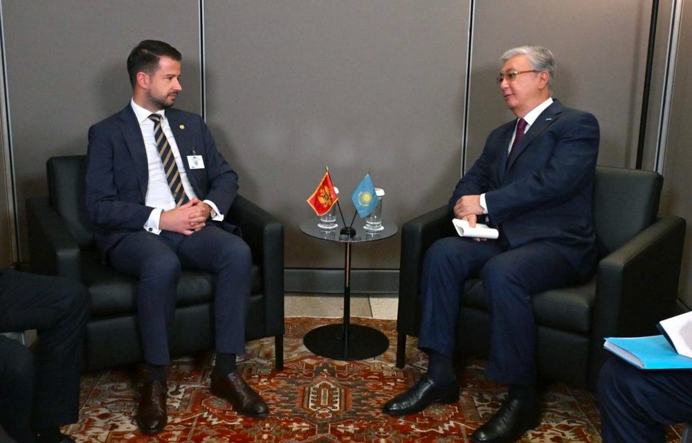 The Kazakh President with Jakov Milatović, the President of Montenegro. Photo credit: Akorda.