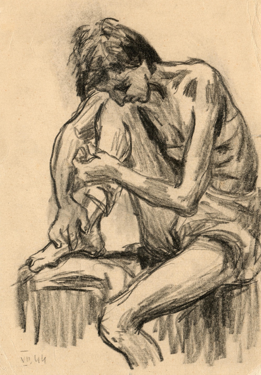 Teckning av Jadwiga Simon-Pietkiewicz  (1906-1955), gjord i koncentrationslägret Ravensbrück. 