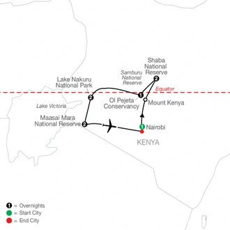 tourhub | Globus | Kenya: A Classic Safari | Tour Map