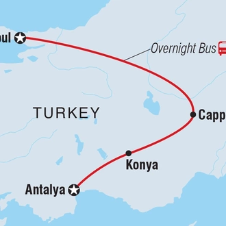 tourhub | Intrepid Travel | Six Days in Turkey | Tour Map