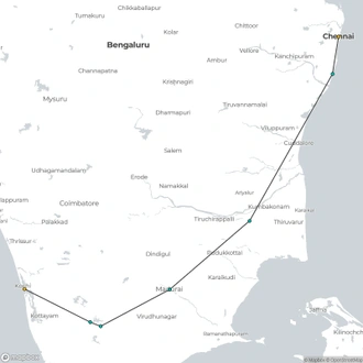 tourhub | Le Passage to India | India Dravida | Tour Map