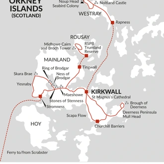 tourhub | Explore! | Walking Scotland’s Orkney Islands | Tour Map