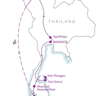 tourhub | U. | 16-Days Thailand Group Tour - Fun, Adventure, Parties and Responsible Travel Combined! | Tour Map