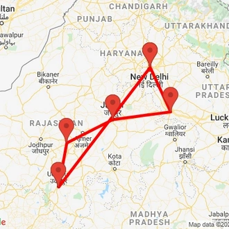 tourhub | Agora Voyages | Romantic Rajasthan Palaces and Villages | Tour Map