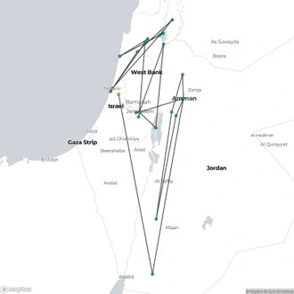 tourhub | Consolidated Tour Operators | Heritage of the Holyland & Jordan | Tour Map