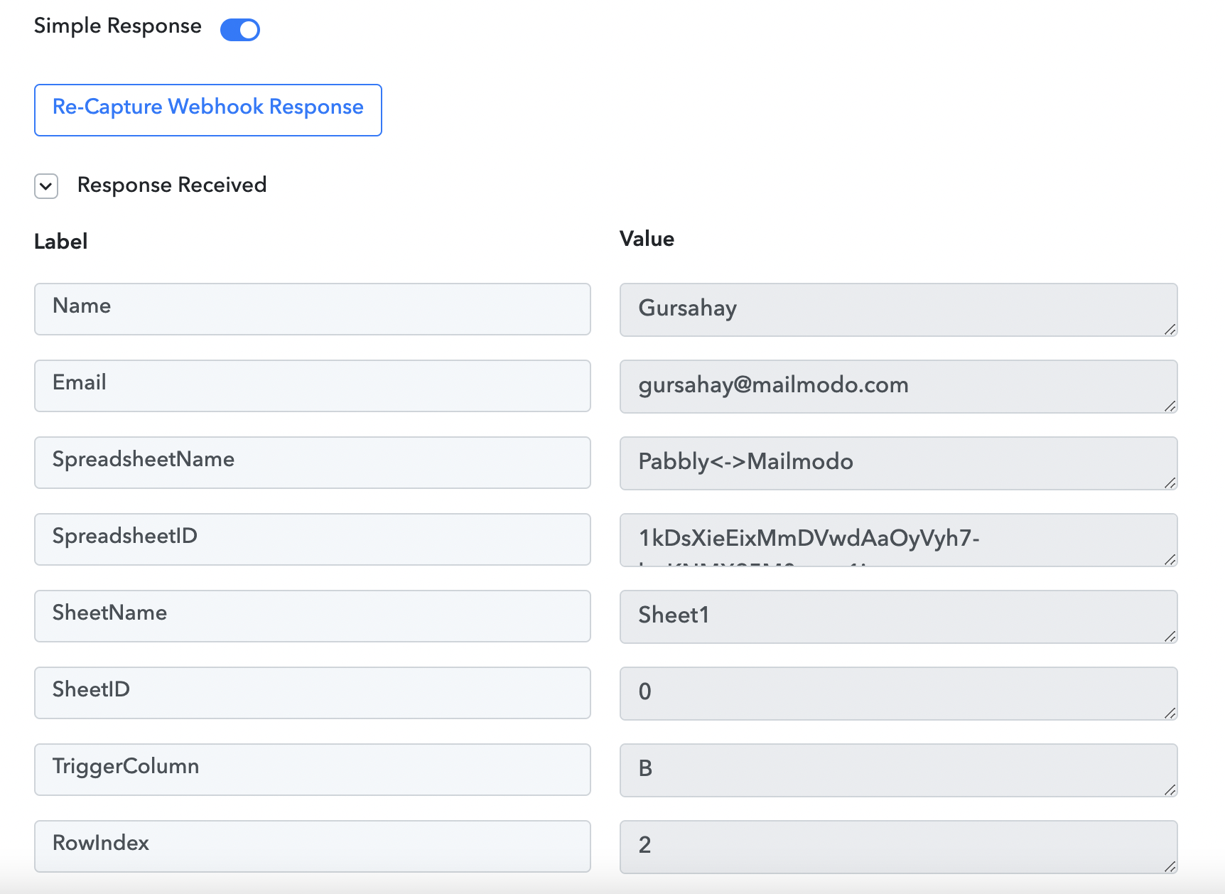 Pabbly Integration with Mailmodo