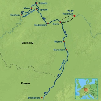 tourhub | Indus Travels | Magnificent Moselle and Rhine | Tour Map