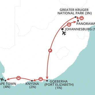 tourhub | Wendy Wu | Christmas in South Africa | Tour Map