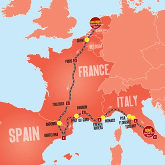tourhub | Expat Explore Travel | Amsterdam To Rome | Tour Map