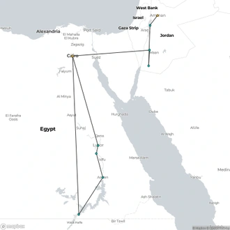 tourhub | ESKAPAS | Best of Egypt and Jordan | Tour Map