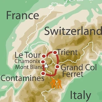 tourhub | UTracks | Mont Blanc Guided Walk | Tour Map