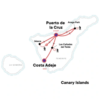 tourhub | G Adventures | Hiking the Canary Islands: Tenerife, Anaga, and Beyond | Tour Map