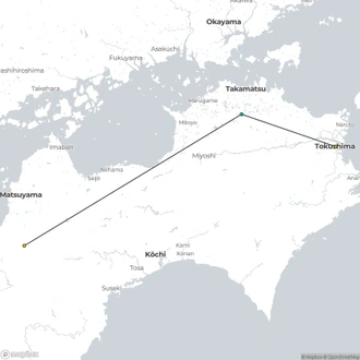 tourhub | The Natural Adventure | Shikoku Pilgrim Trail | Tour Map