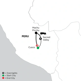 tourhub | Globus | Independent Machu Picchu & Cusco Getaway | Tour Map