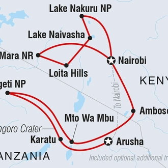 tourhub | Intrepid Travel | The Masai Heartlands | Tour Map