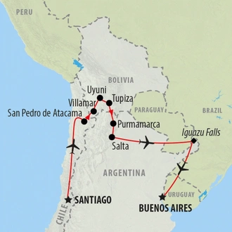 tourhub | On The Go Tours | Andean Discovery - 17 days | Tour Map