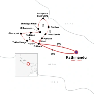 tourhub | G Adventures | Annapurna Sanctuary | Tour Map