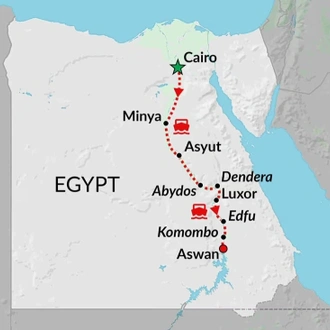 tourhub | Encounters Travel | Long Nile Cruise tour | Tour Map