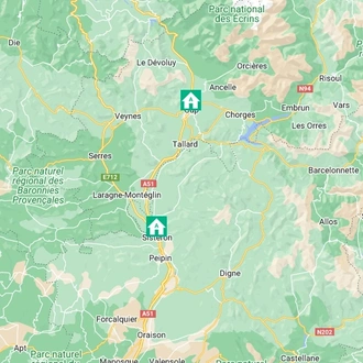 tourhub | Undiscovered Mountains | Alps to Provence E-mountain Bike Tour | Tour Map