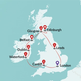 tourhub | Travel Talk Tours | Highlights of Britain & Ireland | Tour Map