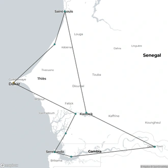 tourhub | Across Africa Tours Travel | Senegal Culture History and Nature 12 Days/11 Nights | Tour Map