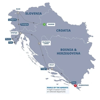 tourhub | Trafalgar | Best of Croatia and Slovenia | Tour Map