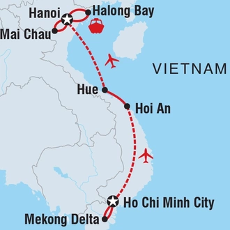 tourhub | Intrepid Travel | Premium Vietnam in Depth | Tour Map