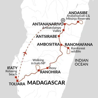 tourhub | Explore! | Madagascar: The Lost Continent | Tour Map