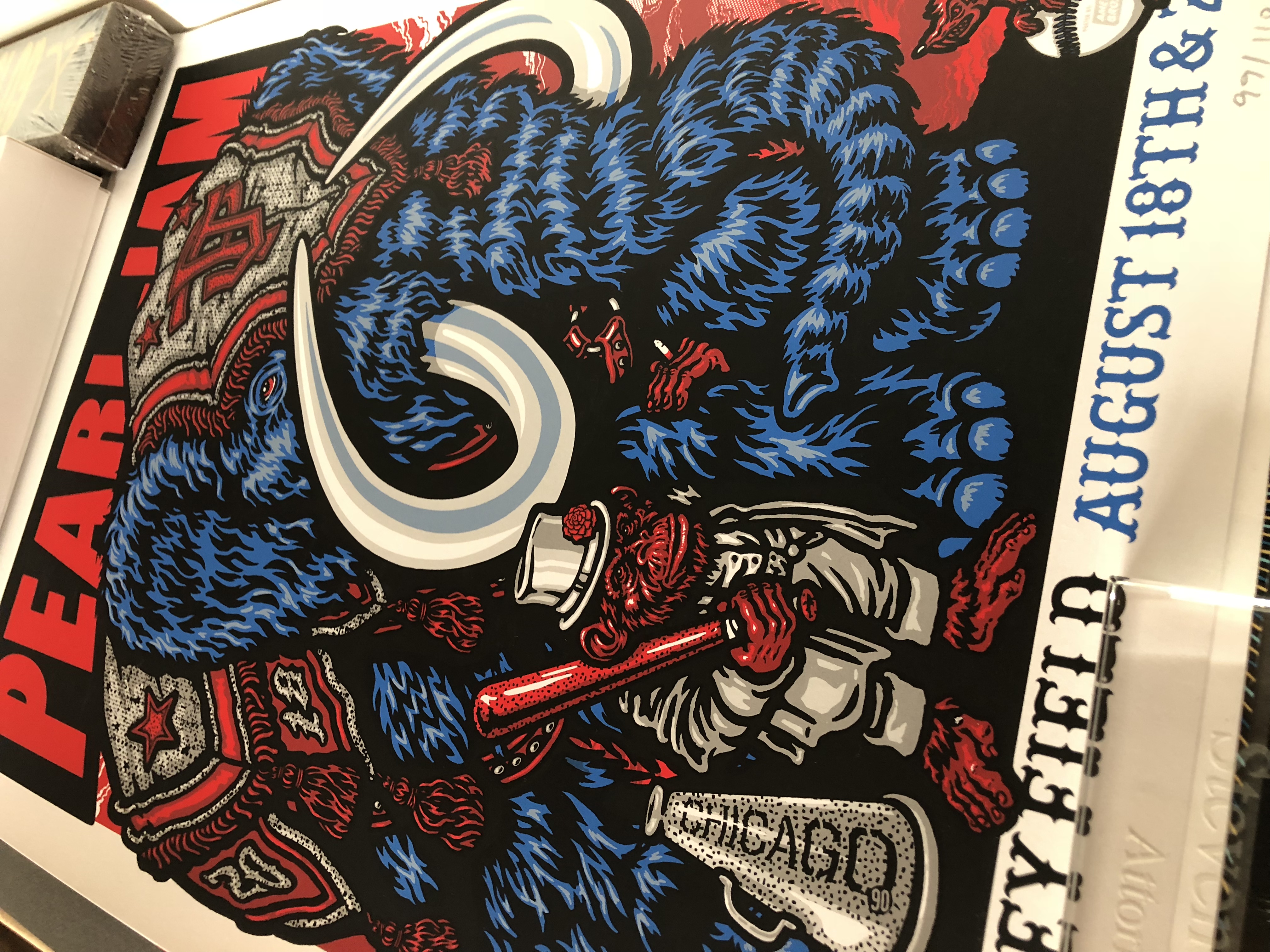 Pearl Jam 2013 Wrigley Field Chicago 'Harry Caray Variant' Poster