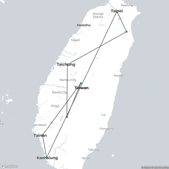 tourhub | Crooked Compass | Heart of Taiwan | Tour Map