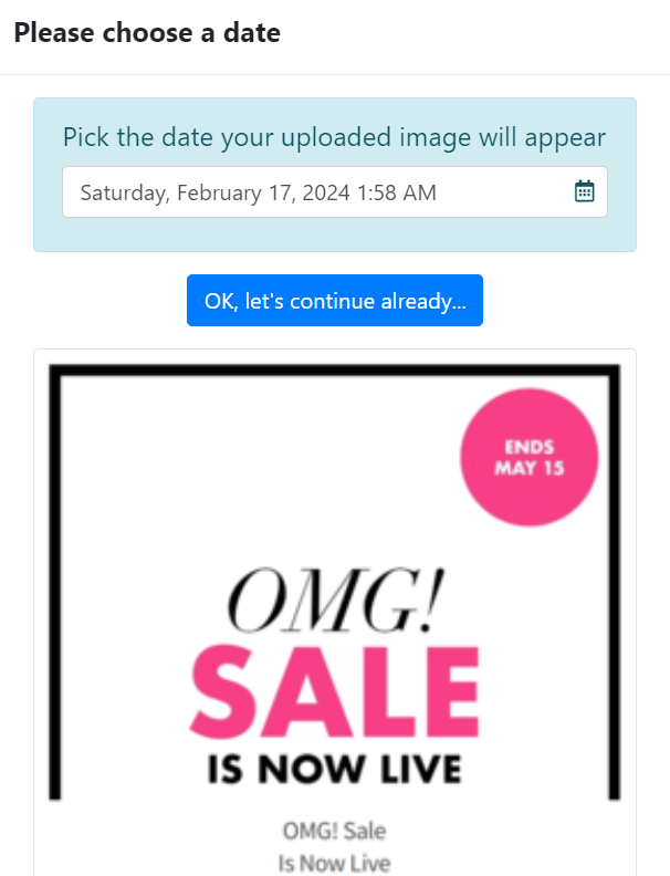 How to add time sensitive dynamic images to an email?