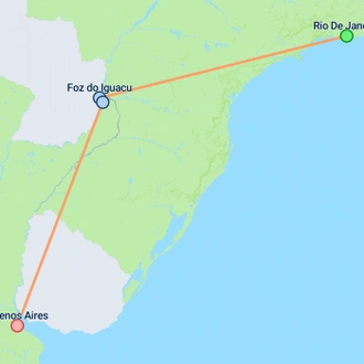 tourhub | On The Go Tours | Rio de Janeiro to Buenos Aires - 9 days | Tour Map